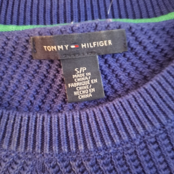Tommy Hilfiger Blue and Green Women's Long sleeve Knit Sweater - Picture 4 of 6